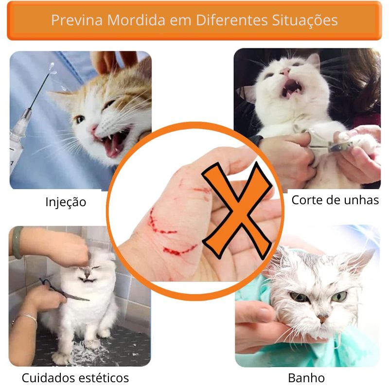 Máscara Anti-Mordida Transparente para Gatos