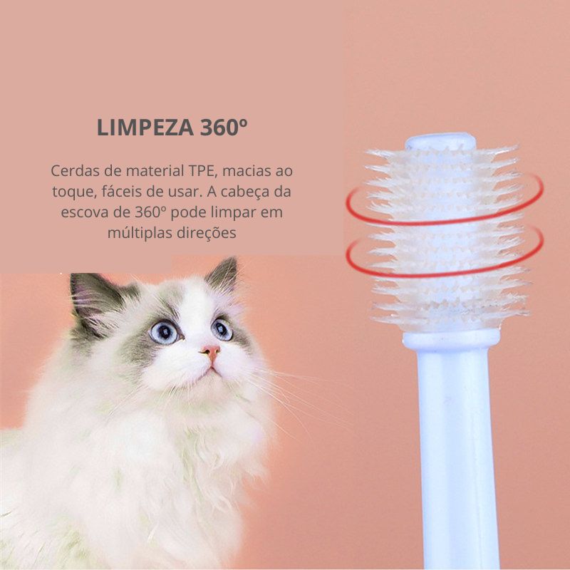 Escova de Dentes 360º para Pets