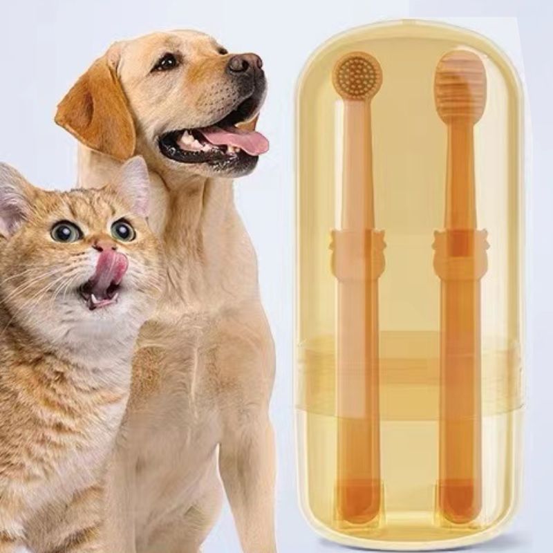 Kit de Escova de Dentes e Limpador de Língua para Pets