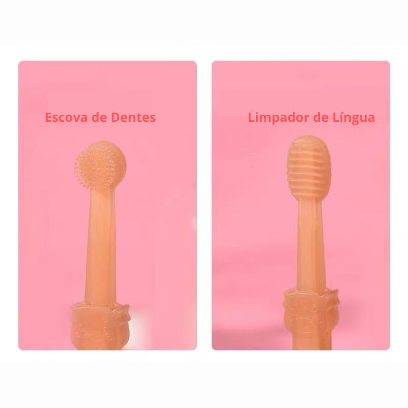 Kit de Escova de Dentes e Limpador de Língua para Pets